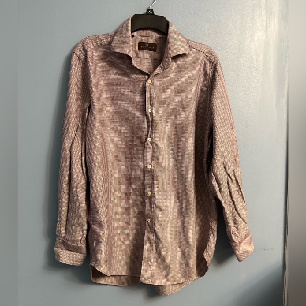 Etro Men's Casual Button-Down Shirt - Light Pink